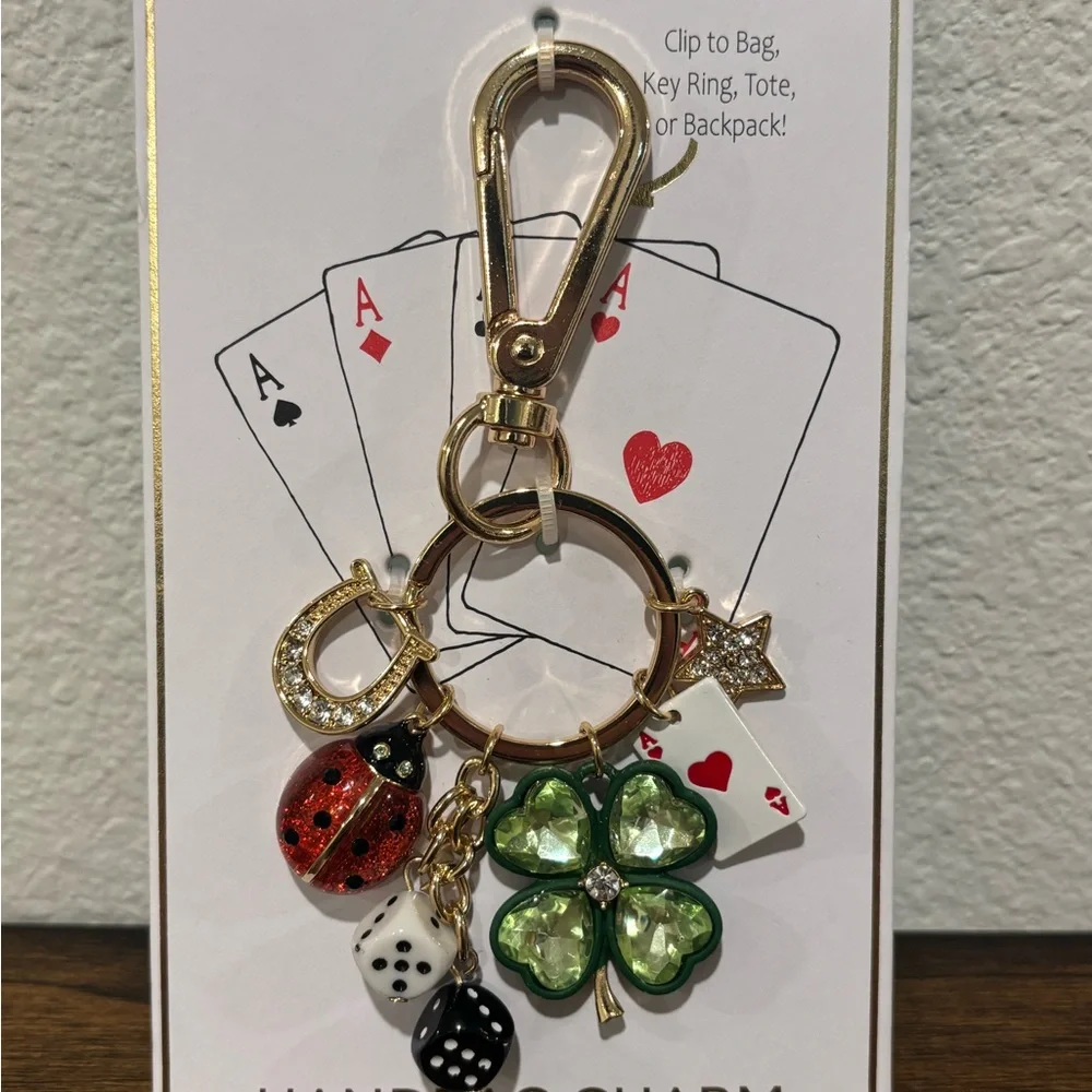 True to Form Gold and Green Handbag Charm - Picture 2 of 2